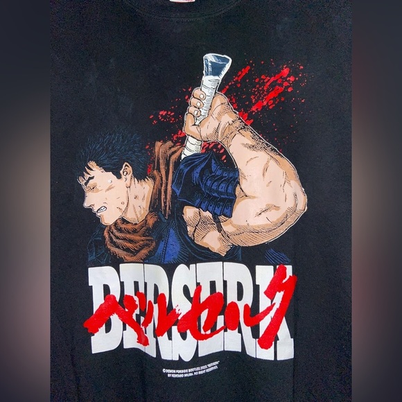 Berserk Anime Tee L 1/1 Demon Forbids Bootleg UNI Manga JP​​ - Picture 2 of 8
